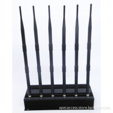 High Power 6 Antenna Cell Phone, GPS, WiFi, VHF, UHF Jammer